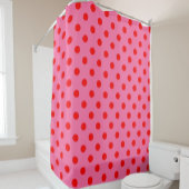 Rood op roze stippen Patroonontwerp Douchegordijn