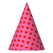 Rood op roze stippen Patroonontwerp Feesthoedjes (Links)