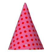 Rood op roze stippen Patroonontwerp Feesthoedjes (Rechts)