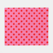 Rood op roze stippen Patroonontwerp Fleece Deken (Voorkant (Horizontaal))