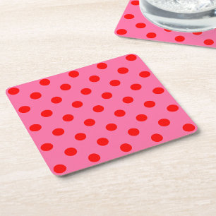 Rood op roze stippen Patroonontwerp Kartonnen Onderzetters
