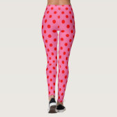 Rood op roze stippen Patroonontwerp Leggings (Achterkant)