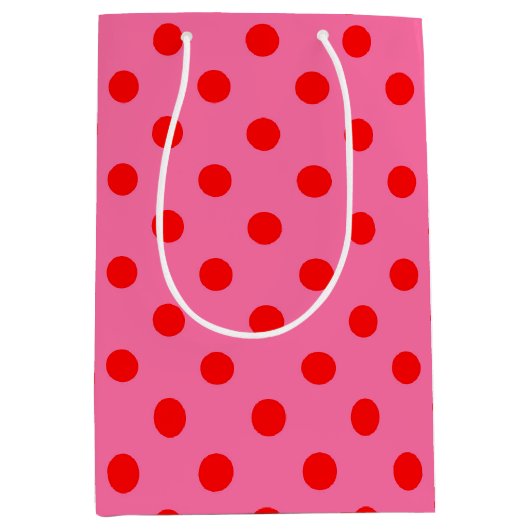 Rood op roze stippen Patroonontwerp Medium Cadeauzakje (Voorkant)