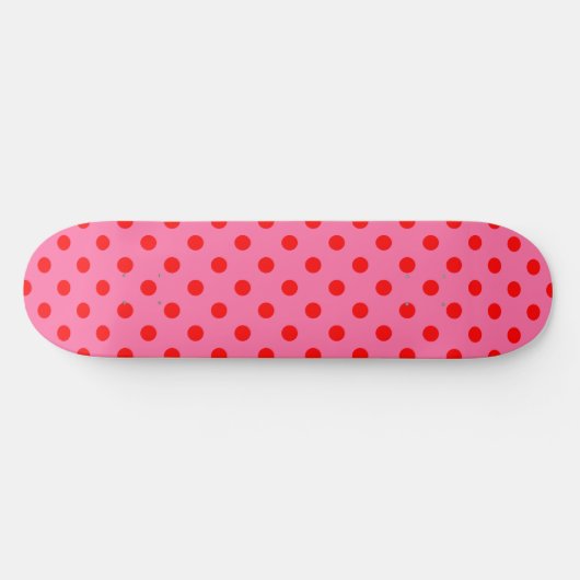 Rood op roze stippen Patroonontwerp Persoonlijk Skateboard (Horizontaal)