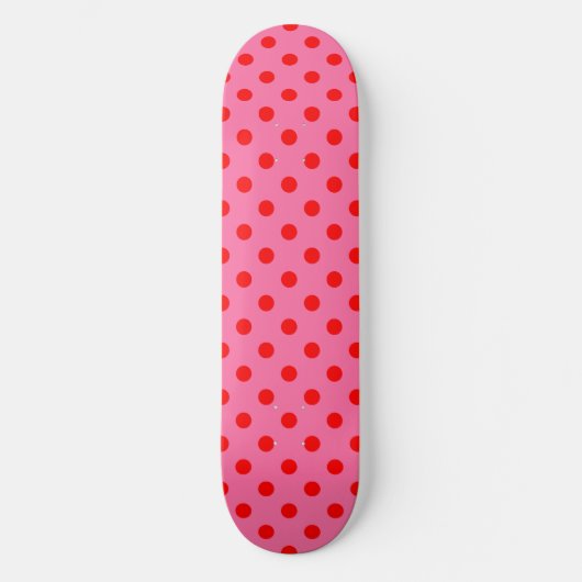 Rood op roze stippen Patroonontwerp Persoonlijk Skateboard (Voorkant)