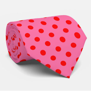 Rood op roze stippen Patroonontwerp Stropdas