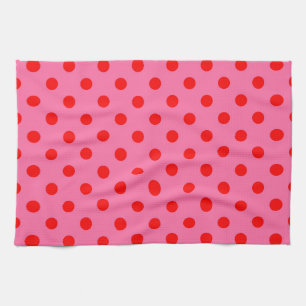 Rood op roze stippen Patroonontwerp Theedoek