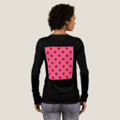 Rood op roze stippen Patroonontwerp Tri-Blend Shirt (Achterkant)