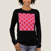 Rood op roze stippen Patroonontwerp Tri-Blend Shirt (Voorkant)