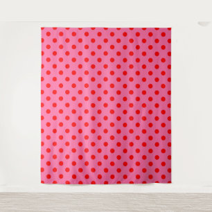 Rood op roze stippen Patroonontwerp Wandkleed