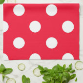 Rood op sneeuw theedoek (Gevouwen)