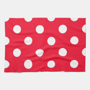 Rood op sneeuw theedoek