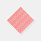 Rood op White KerstTypography Paper Napkin Servet (Hoek)