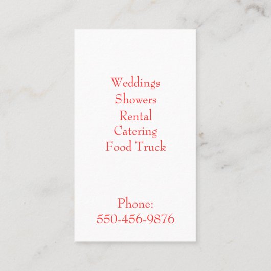 Rood op wit banner party planner Visitekaartje (Achterkant)