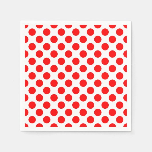 Rood op wit groot formaat polka dots papier servet (Voorkant)
