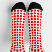 Rood op Wit Groot Grootte Horiz. Polka Dots Sokken (Top)