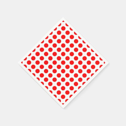 Rood op wit groot horizontaal polka stippenpapier servet (Hoek)