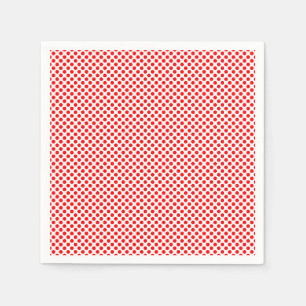 Rood op wit klein formaat polka stippen papier servet