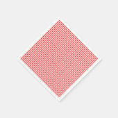 Rood op wit klein horizontaal polka stippenpapier servet (Hoek)