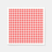 Rood op wit medium horizontale polka stippen papie servet (Voorkant)