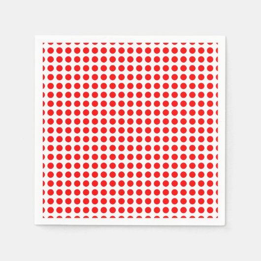 Rood op wit medium horizontale polka stippen papie servet (Voorkant)