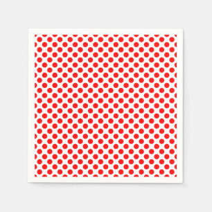 Rood op Wit Medium Size Polka Dots Paper Servet