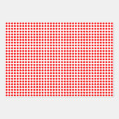 Rood op Wit Verschillende Grootte Horizontale Polk Inpakpapier Vel (Voorkant 3)