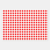 Rood op Wit Verschillende Grootte Horizontale Polk Inpakpapier Vel (Voorkant 2)