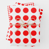 Rood op Wit Verschillende Grootte Horizontale Polk Inpakpapier Vel (In situ)