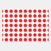 Rood op Wit Verschillende Grootte Horizontale Polk Inpakpapier Vel (Voorkant)