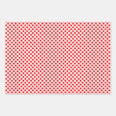Rood op Wit Verschillende Maten Polka Dots Inpakpapier Vel (Voorkant 3)