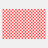 Rood op Wit Verschillende Maten Polka Dots Inpakpapier Vel (Voorkant 2)