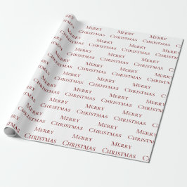 Rood op wit vrolijk kerstcitaat cadeaupapier