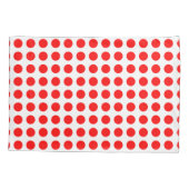 Rood op Witte Grote Grootte Horizontale Polka Dots Kussensloop (Achterkant)