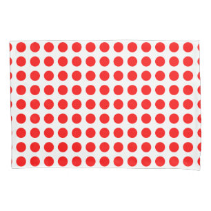 Rood op Witte Grote Grootte Horizontale Polka Dots Kussensloop