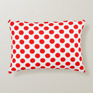 Rood op Witte Grote Grootte Polka Dots Accent Kussen