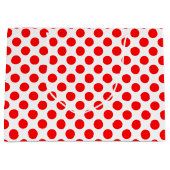 Rood op Witte Grote Grootte Polka Dots Groot Cadeauzakje (Voorkant)