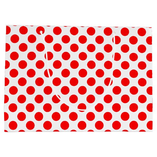 Rood op Witte Grote Grootte Polka Dots Groot Cadeauzakje (Achterkant)