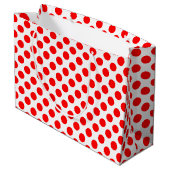 Rood op Witte Grote Grootte Polka Dots Groot Cadeauzakje (Achterkant Gekanteld)