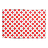 Rood op Witte Grote Grootte Polka Dots Kussensloop (Achterkant)