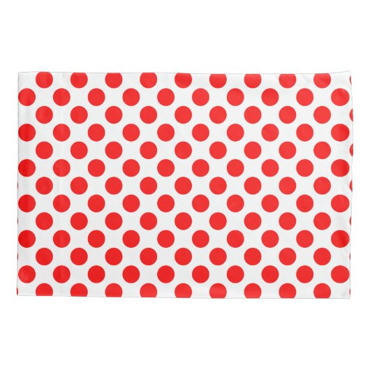 Rood op Witte Grote Grootte Polka Dots Kussensloop (Achterkant)