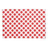 Rood op Witte Grote Grootte Polka Dots Kussensloop (Voorkant)