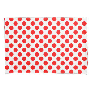 Rood op Witte Grote Grootte Polka Dots Kussensloop