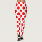 Rood op Witte Grote Grootte Polka Dots Leggings (Achterkant)