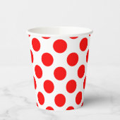 Rood op Witte Grote Grootte Polka Dots Papieren Bekers (Links)