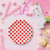 Rood op Witte Grote Grootte Polka Dots Papieren Bordje (Feest)