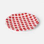 Rood op Witte Grote Grootte Polka Dots Papieren Bordje (Gekanteld)