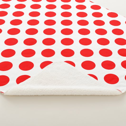 Rood op Witte Grote Grootte Polka Dots Sherpa Deken (3/4)