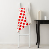 Rood op Witte Grote Grootte Polka Dots Sherpa Deken (In situ)
