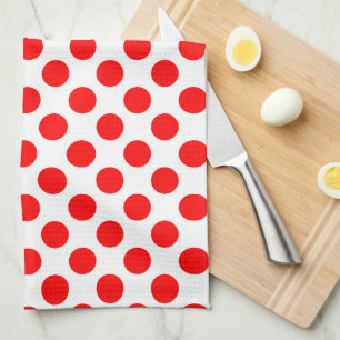 Rood op Witte Grote Grootte Polka Dots Theedoek
